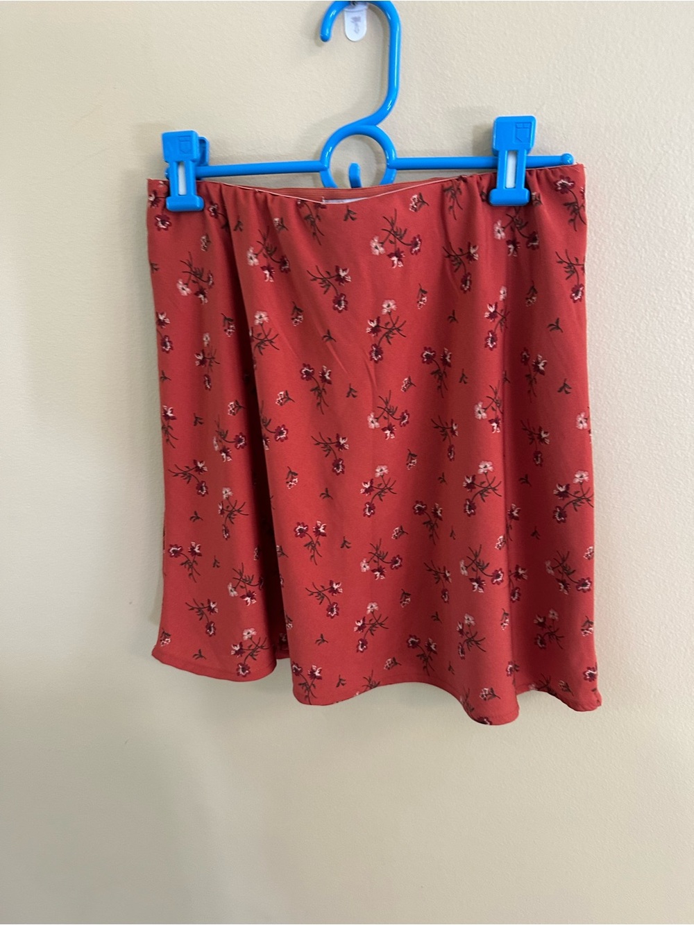 Hollister Rust Floral A-Line Mini Skirt